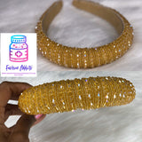 Beaded Crown Wide Headband