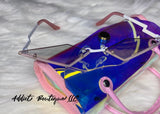 Geometric Rimless Sunglasses With Case