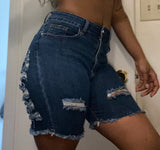Ripped Denim Shorts