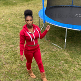 Solid Hooded Zipper Long Sleeve 2 Piece Jogger Set