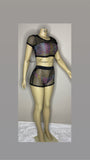 Mesh Crop Top & Shorts Only (swimsuit not included)