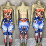 Graphic Halter Top Strapless Jumpsuit