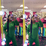 Green Cotton Pullover Sweatshirt with Two Side Pockets