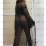 Black See-through Front Tie Lingerie Set