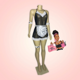 Black Maid Mesh Lingerie Dress Set