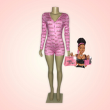 Pink Barbie Slogan Sleepwear Shorts PJ Romper