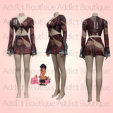 Hundred Dollar Print Sheer Mesh Skirt Only