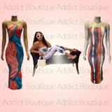 Flare Strapless Maxi Striped Long Dress