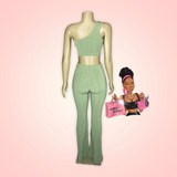 “Walk Thru” Crop Top & Flare Pants Set