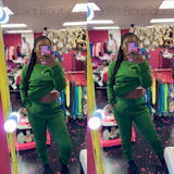 Green Thick Drawstring Sweatpants