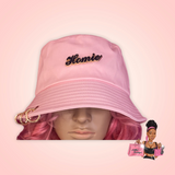 Slogan Pink Bucket Hat Metal Ring