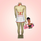 White Nurse See-Through Lingerie Skirt Set