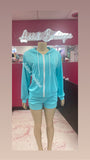 Long Sleeve Zip Up Jacket and Shorts Set