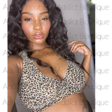 Animal Print Cross Wrap Crop Top  Shirt