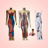 Flare Strapless Maxi Striped Long Dress
