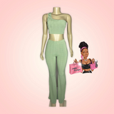“Walk Thru” Crop Top & Flare Pants Set