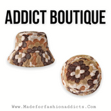 Nude Color Block Flower Bucket Hat
