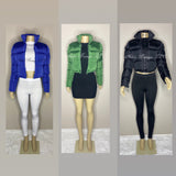 Sold Warm Cropped Zipper Puffer Coat