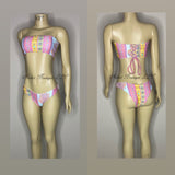 Tribal Bandeau Lace up Bikini Swimming Suit Set