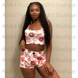 Pink Coffee and Donuts Print Pajama Set