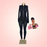 Long Sleeve Mesh Jumpsuit with Hands Attached