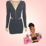 “Night Out” Rib-knit Jacket & Mini Skirt set