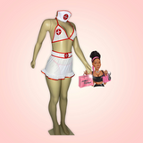 White Nurse See-Through Lingerie Skirt Set