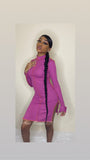 Long Sleeve Dress with Slit and Turtleneck